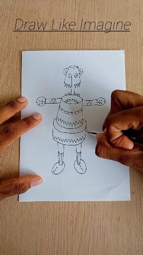 Robot Monster with a Cake Body! 🤖🍰✨ ​This weird and wonderful drawing started with just simple shapes and a desire to be silly—proof that you should never limit your imagination just because an idea seems strange! Don't let your inner critic win; sometimes the goofiest characters are the ones people love and share the most. What kind of secret weapon do you think this robot is hiding inside its body? ​#monsterart #originalcharacter #robotdrawing #doodlechallenge #drawingreels #creativeflow #we