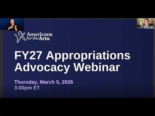 FY27 Arts Advocacy Appropriations Portals Webinar 2026 | Americans for the Arts