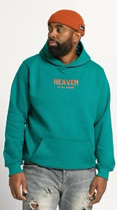 The hoodie people stop you for. Bright teal, crisp lettering, and a line that hits: Heaven is my home. | Red Letter Clothing