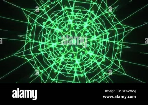 Neon green light forming geometric patterns Stock Video Footage - Alamy