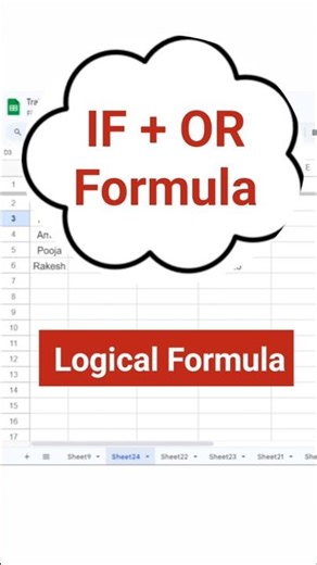 IF + OR Formula in Google Sheets | Multiple Conditions | Sheets Tips Hindi #shorts