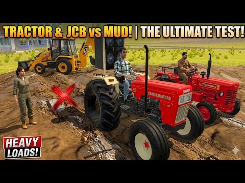 Indian Vehicles simulator 3d - Tractor Driving Game play | TRACTOR - JCB vs MUD