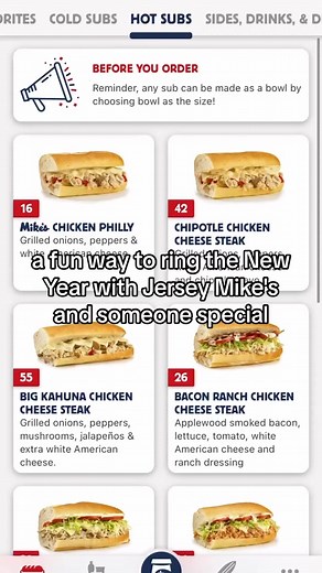 Order a sub in-app & earn 72 Shore Points. 1 per MyMike’s acc. Points can take up to 24 hrs.