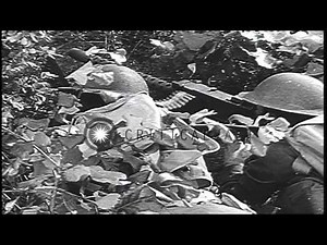 American soldiers fire the .30 caliber Browning M1919 A4 Machine gun as part of t...HD Stock Footage