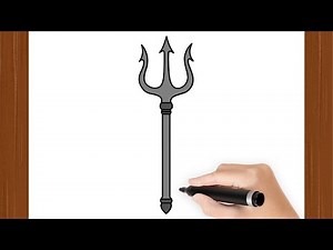 How To Draw a TRIDENT I Easy