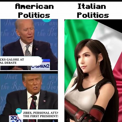 Italian politics vs American Politics - Tifa Lockhart Italian Senate meme
