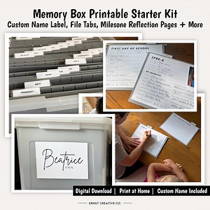 Personalized Memory Box Printable Starter Kit: School Keepsake (digital Download) - Etsy