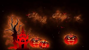 Download Happy halloween background with pumpkin fire light effect for free