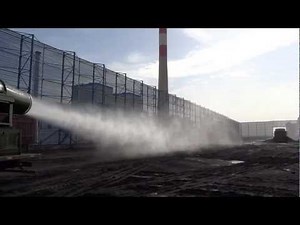 dust control system at power plant coal stockpile
