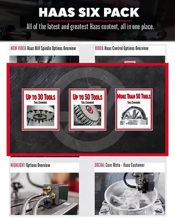 The Haas Six Pack. All of the latest and greatest Haas content, all in one place. Click the link to sign up, so you don’t miss a thing! https://hubs.la/Q01_Vh0g0 #haascnc #haasautomation | Haas Automation, Inc.