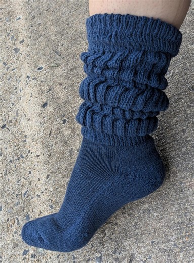 Navy Blue Slouch Socks – Thick USA Made Cotton Scrunch Socks | 80s 90s Retro Style - Etsy