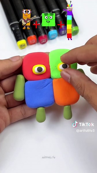 sprunki number blocks mixing character from Clay #italianbrainrot #colormixing #anime #LanguageLearning