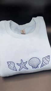 Sea Shells Embroidered Crewneck: Beachy Nautical Sweatshirt - Etsy