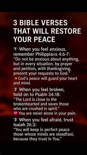 3 Bible Verses That Will Restore Your Peace 💫 | Powerful Christian Motivation & Prayer