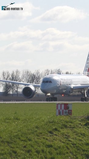 144K views · 2.9K reactions | Beautiful Engine sound American Airlines 787 Takeoff  At Amsterdam Schiphol Airport @americanair #aviation #aviationvideo #aviationdaily #aviation4u #aviationlovers #aviationgeek #aviationlife #dailyaviation #americanairlines #boeing #boeing787 #amsterdam #schiphol #planespotting #viral #instagramaviation #aviationgoals #closeup #takeoff #runwayviews #wingfluff #euroaviationtv  ©: Euro Aviation TV | Euro Aviation TV | Facebook