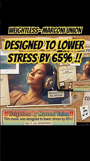 ‼️Weightless by Marconi Union‼️This music was designed to lower stress by 65%! #facts #music #info