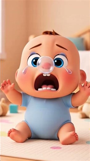 Crying Baby’s Nose Bubble Turns Into Cute Laughter 😂👶 | Funny 3D Cartoon Animation