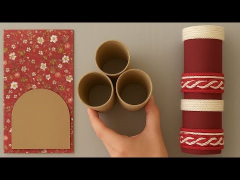 DIY Decorative Organizer❤️ | Easy Cardboard Craft with Gift Wrap😻