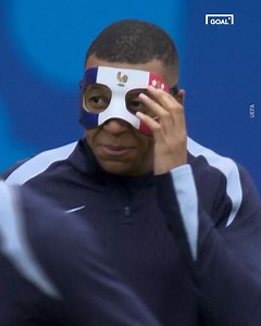 167K views · 3K reactions | Kylian Mbappe trains wearing a banned mask  UEFA rules ban masks with more than one colour ❌ | GOAL | Facebook
