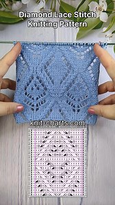 35K views · 417 reactions | https://knit-charts.com/knitting-stitch-patterns/item/diamond-lace-knit-pattern-138.html Diamond Lace Stitch Knitting Pattern #knittingpattern #knittinglove #diamondstitch | Free Knitting Patterns | Facebook