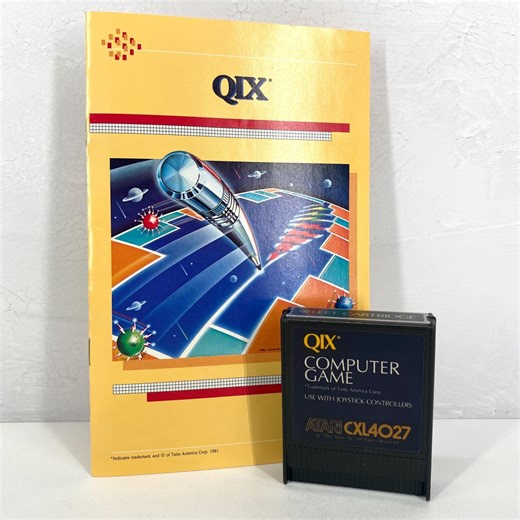 Qix | CXL4027 | Atari 400 / 800 Computer | Video Game Cartridge | Original Manual | Vintage 1980’s - Etsy