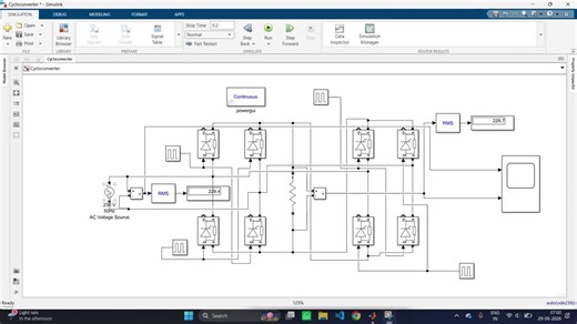 #powerelectronics #cycloconverter #matlab #simulink #electricalengineering #eee #actoacconverter #frequencycontrol #powerelectronicsengineering #engineeringstudent #learningbydoing | Rohit Balivada