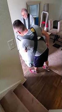 How to move washer down a tight stair case with 0 damage.