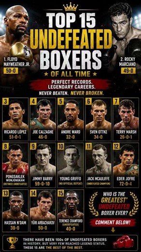 🥊 TOP 15 UNDEFEATED BOXERS OF ALL TIME 👑 🔥