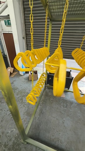 lashing rings 🚜 powder coated in RAL1021 - Rape yellow - Gloss #fyp #powdercoating #JCB #harrisonspowdercoatings