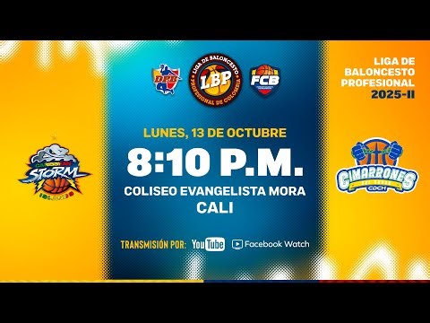 LIVE: #LigaDeBaloncestoProfesional | Caribbean Storm Islands VS Cimarrones Del Chocó 2025 - 10 - 13