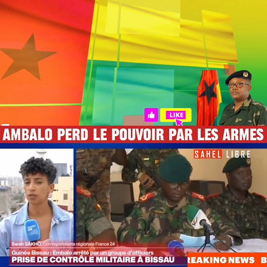 340K views · 7K reactions | ⚠️ Guinée_Bissao: Fin de règne du général Embalo. Le film complet. | SAHEL LIBRE | Facebook