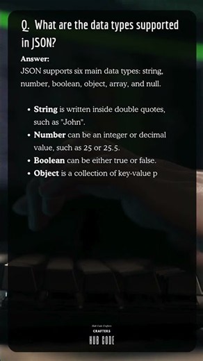 What Data Types Does JSON Support? 🚀💯 #coding #developer #codeflow #programming