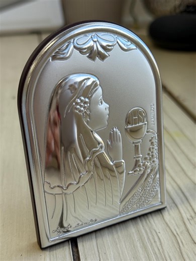 Silver First Communion Icon, Italian Religious Gift - Etsy