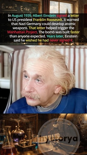 Einstein’s Regret ✍️ #ww2 #einstein #atomicbomb #manhattanproject #historyshorts #history #warfare
