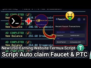 Nuyul USDT Earning Website Script - Auto Claim Faucet & PTC Via Termux 2025 Auto Bypass Captacha💯