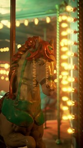Close Up of A Merry Go Round Horse in Abandoned Carousel