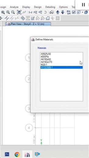 How to assign concrete and steel property in Etabs #shortsfeed #shorts
