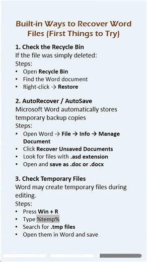 Lost or deleted Word files? Here’s how to recover them fast. #word #lost