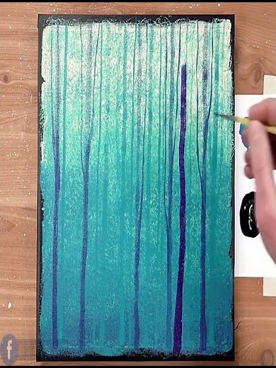 Blue Forest Acrylic Painting | Serene Woodland Art Tutorial