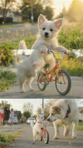 Cute dog steals bicycle for his child 😭 #ai #save #dogAistory 2.0•219m views•1 month ago4K #shorts