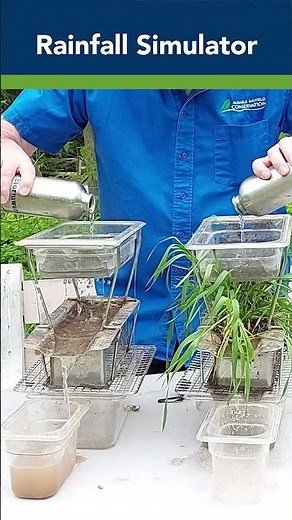 Rainfall simulator showing how soil health protects water quality