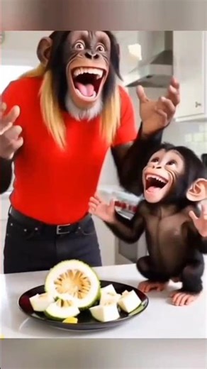 🐵💥 “Chimpanzee Breaks Soursop & Eats Happily — Screams with Joy Alongside Baby Chimp!” 😂