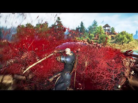 THE WITCHER 3 - Geralt vs 500 Witch Hunters (Console commands experiment) [4K]