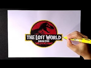 How to draw The Lost World Jurassic Park logo