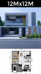 94K views · 3.2K reactions | Modern House 12x12 m with 4 Bedrooms SamHousePlans.com #housedesign #Homeplan #homeplanner #tinyhome #tinyhomedesign #architecturedesign #architect #architecture | Sam Architect | Facebook
