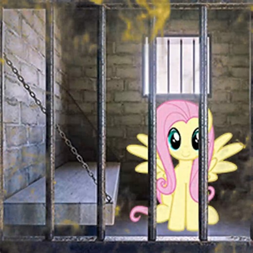 pookiepie.co on Instagram: "FLUTTERSHY IS IN JAIL 😭😭😭 #mlp #mlpfim #mylittlepony #friendshipismagic #mylittleponyfriendshipismagic #shitpost #fluttershy #arson #jail #brainrot #lowquality #freefluttershy"