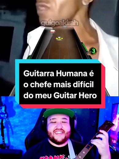 O Guitarra Humana é o chefe mais difícil do meu Guitar Hero, slk! 😂🎸 #guitarrahumana #memesbr #guitarhero #humor #nostalgia