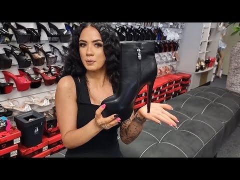 Rose Tries Out Vocosi Black Faux Leather 6 Inch High Heel Ankle Boots with Red Underside