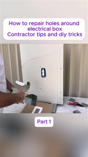 How to repair holes around electrical box Contractor tips and diy tricks#diy #tip #work #electrical #builder