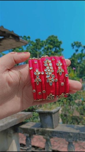 Silk Thread Bangles making at home (part-2)✨Handmade Bangles /Kundan Bangles making ✨#bangles #diy